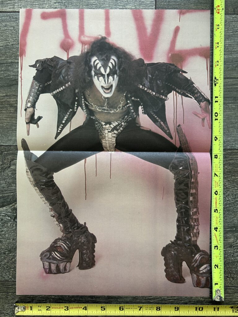 KISS Poster Centerfold Alive 2 GENE SIMMONS Graffiti 1977 Vintage Kiss Aucoin