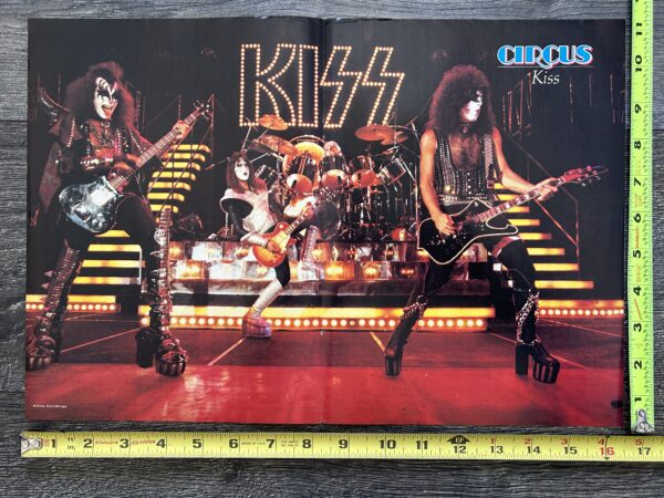 KISS Poster Centerfold Love Gun Alive 2 Concert Tour Stage Vintage Kiss Aucoin