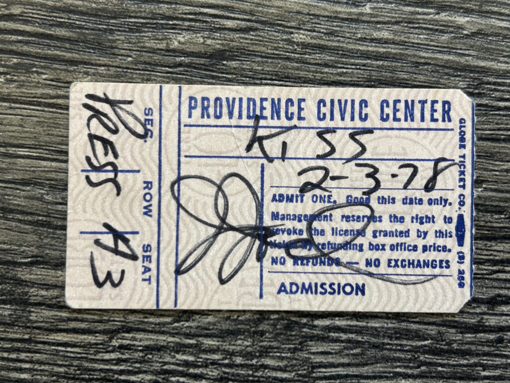 KISS TICKET STUB Press Alive 2 Concert Tour Providence 1978 Vintage Kiss Aucoin