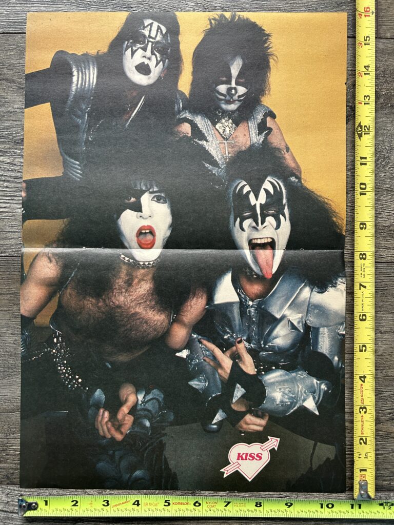 KISS Poster Centerfold Rock And Roll Over Gold Back Vintage Kiss Aucoin 10x16