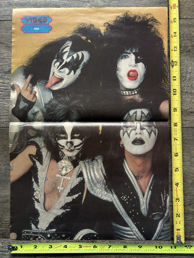 KISS Poster Centerfold Rock And Roll Over Gold Back Vibes Vintage Kiss Aucoin