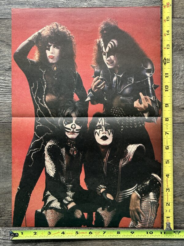 KISS Poster Centerfold Destroyer Group Pose Red Back Vintage Kiss Aucoin 11x16 A