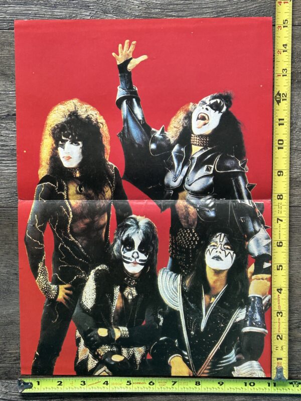 KISS Poster Centerfold Destroyer Group Pose Red Back Vintage Kiss Aucoin 11x15