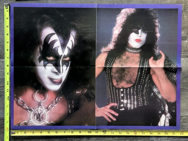 KISS Poster Centerfold Love Gun Collage 2pc Set Each 16x22 Vintage Kiss Aucoin - Image 2