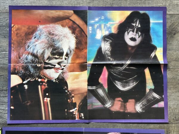 KISS Poster Centerfold Love Gun Collage 2pc Set Each 16x22 Vintage Kiss Aucoin - Image 3