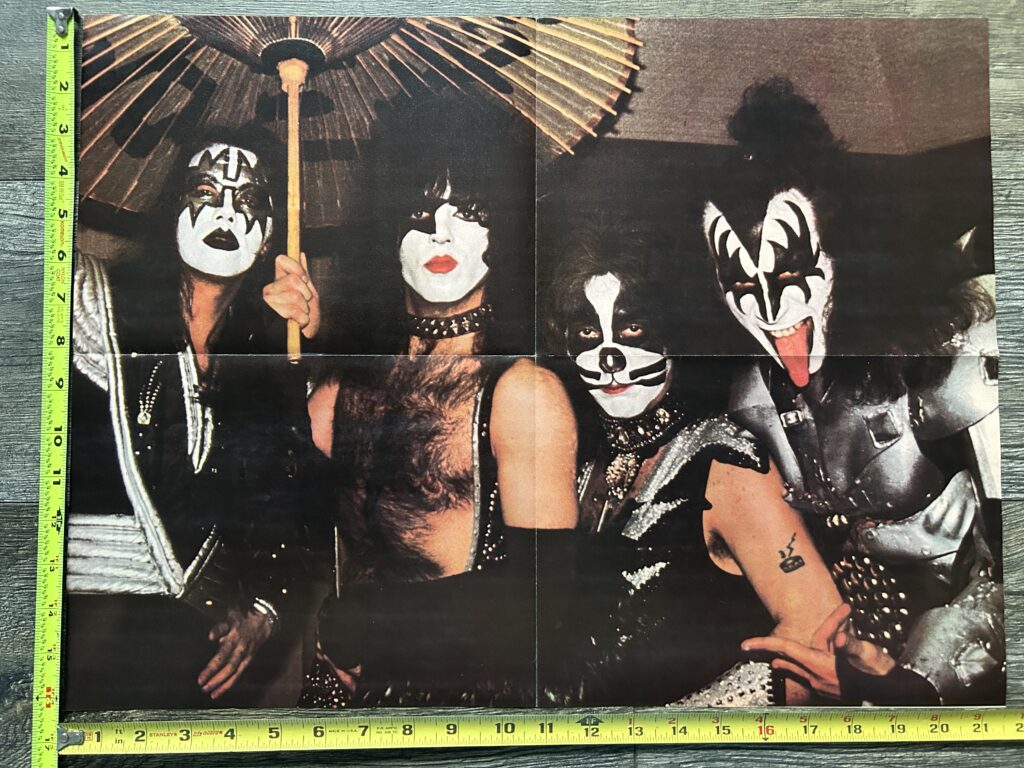 KISS Poster Centerfold Rock And Roll Over Japan Tour Vintage Kiss Aucoin 16x21