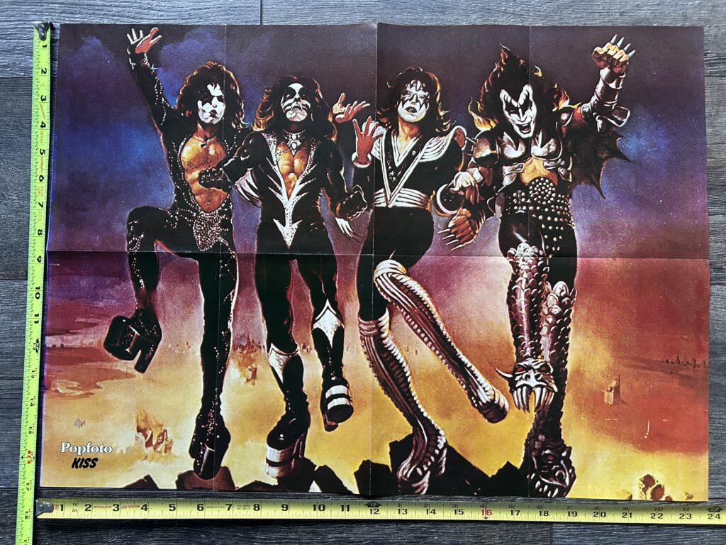 KISS Poster Centerfold Destroyer Album Cover Popfoto Vintage Kiss Aucoin 17x24