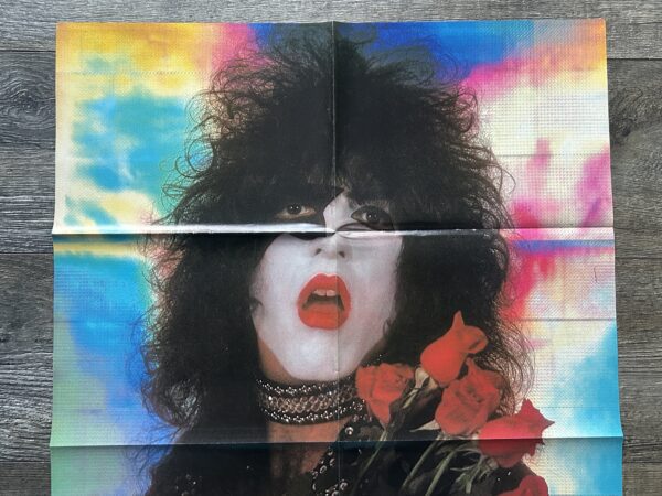 KISS Poster Centerfold Love Gun Paul Stanley w/ Roses Vintage Kiss Aucoin 21x31 - Image 2