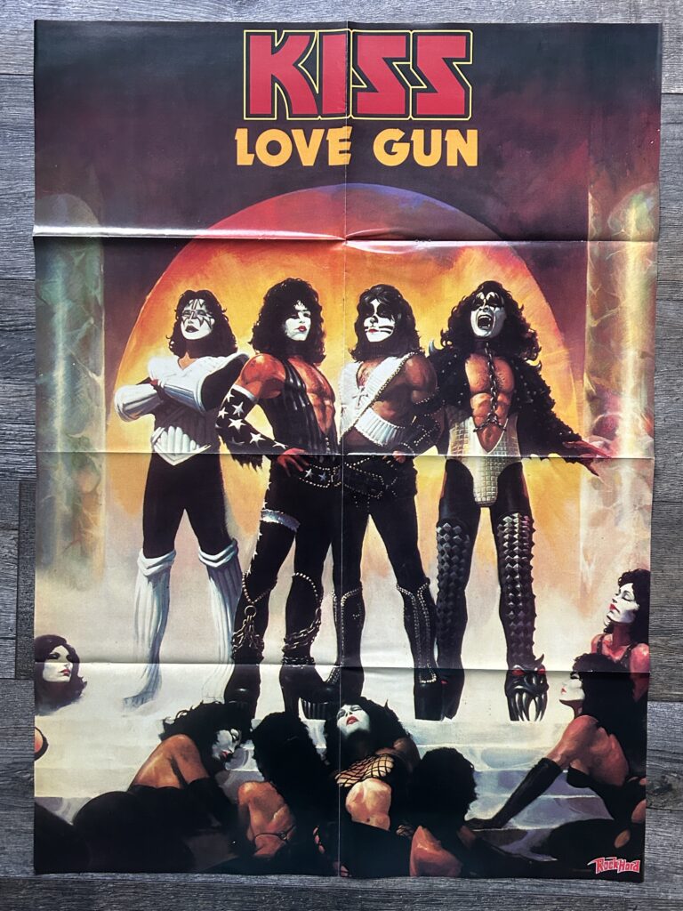 KISS Poster Centerfold Love Gun Album Cover Germany Vintage Kiss Aucoin 23x32