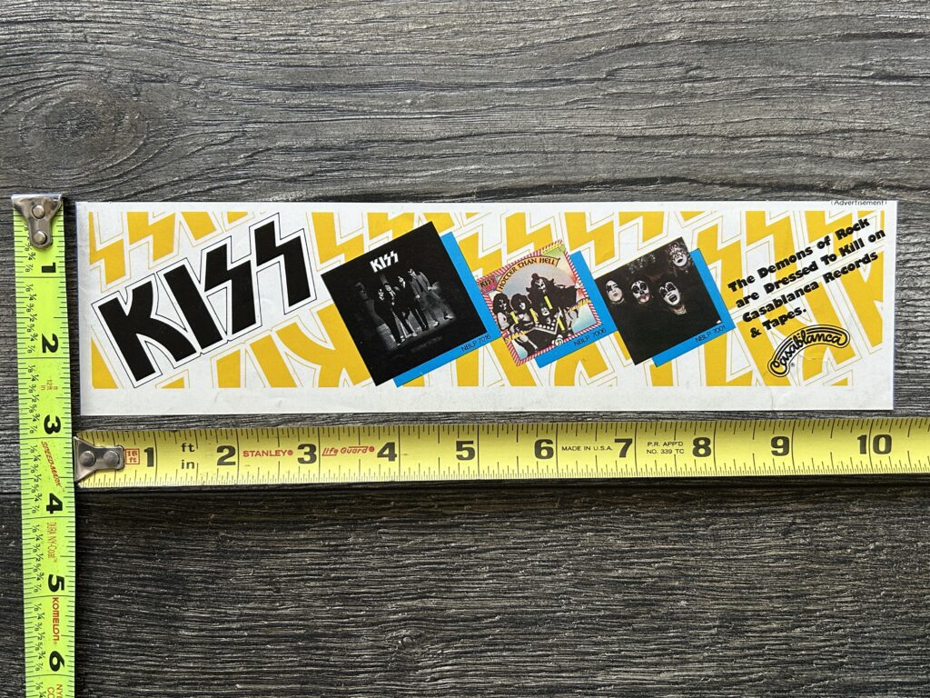 KISS Ad Advert Dressed To Kill Album Demons Of Rock Vintage Kiss Aucoin 3x10