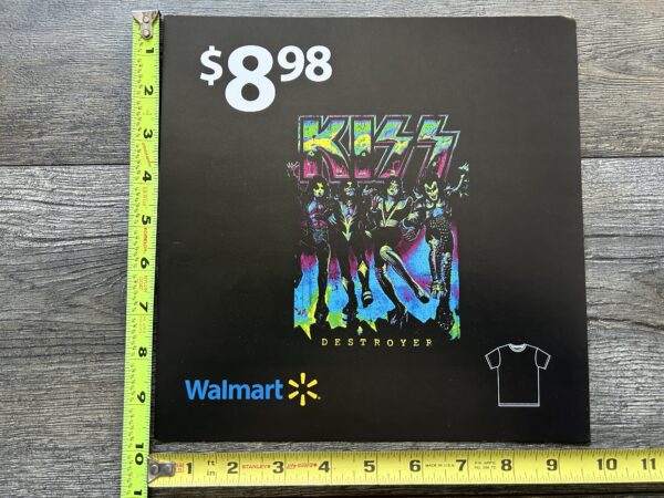 KISS Store Display Kiss Destroyer T-Shirt Walmart 2sided Promo Vintage Kiss