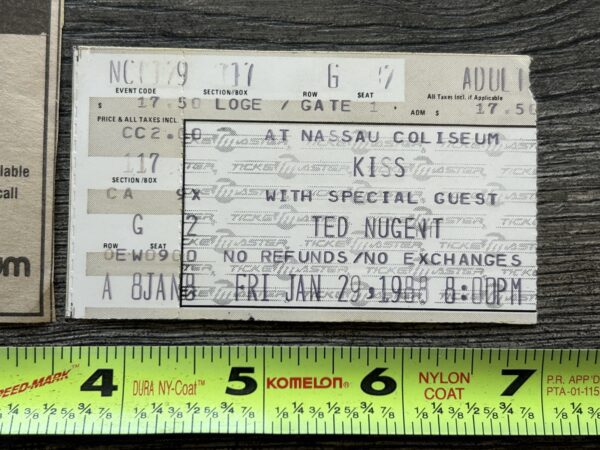 KISS Concert Ad Ticket Stub Crazy Nights Tour Nassau Coliseum 1988 Vintage Kiss - Image 2