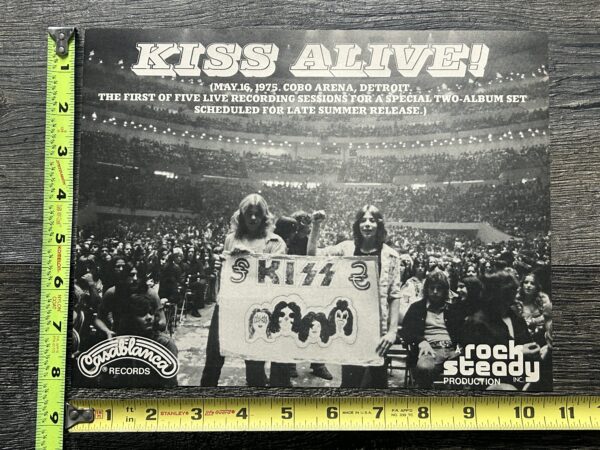 KISS Ad Advert Alive Album Release Cobo Hall Detroit 1975 Vintage Kiss Aucoin