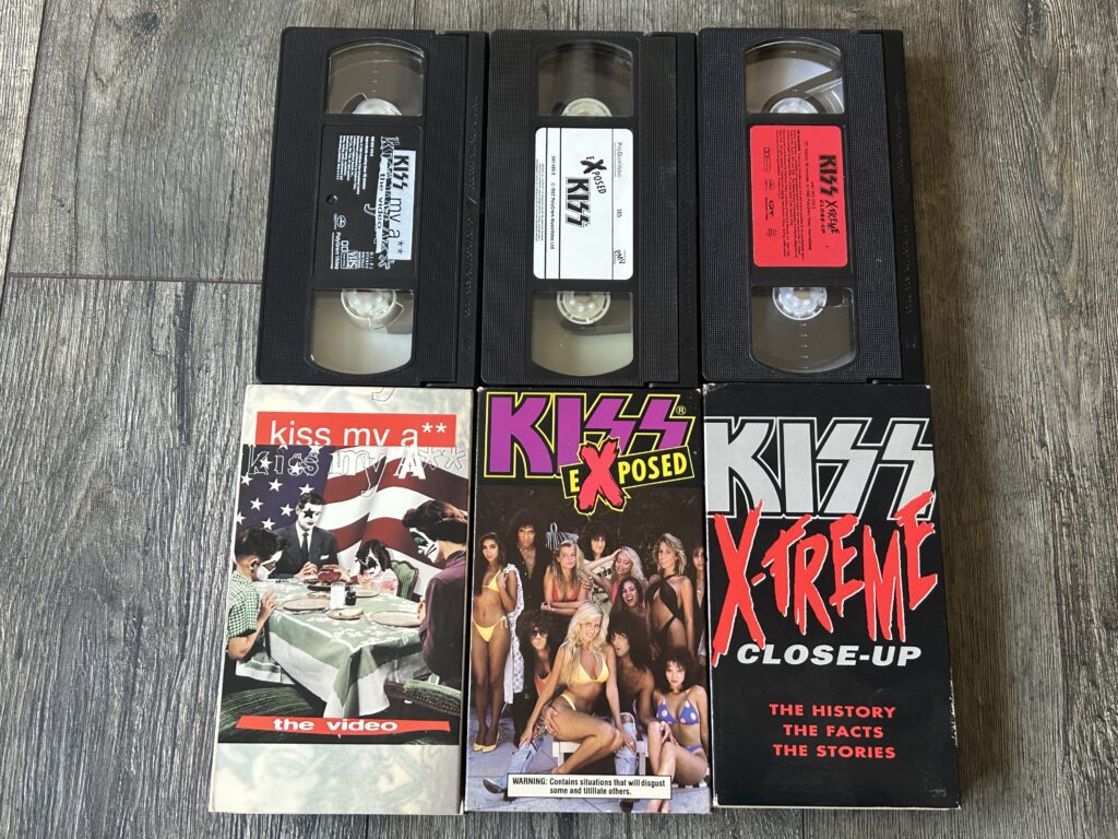 KISS VHS Video Tape Kiss Exposed X-treme Closeup Kiss My A** Lot Vintage Aucoin