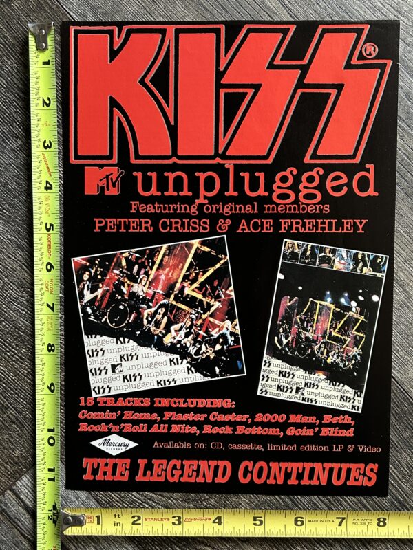 KISS Ad Advert Kiss MTV Unplugged Vinyl CD Cassette Video Vintage Kiss Reunion