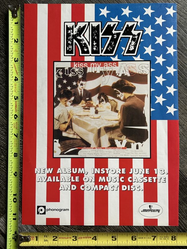 KISS Ad Advert Kiss My Ass Tribute Album CD Teaser American Flag UK Vintage Kiss