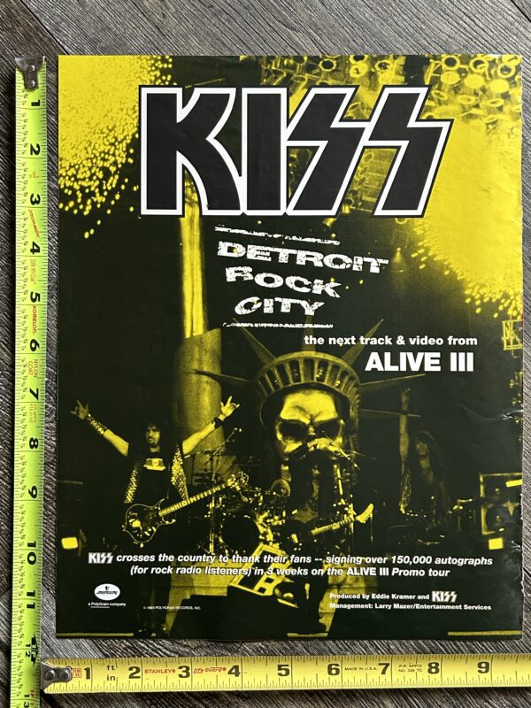 KISS Ad Advert Alive 3 Detroit Rock City CD Single 1993 Promo Tour Vintage Kiss