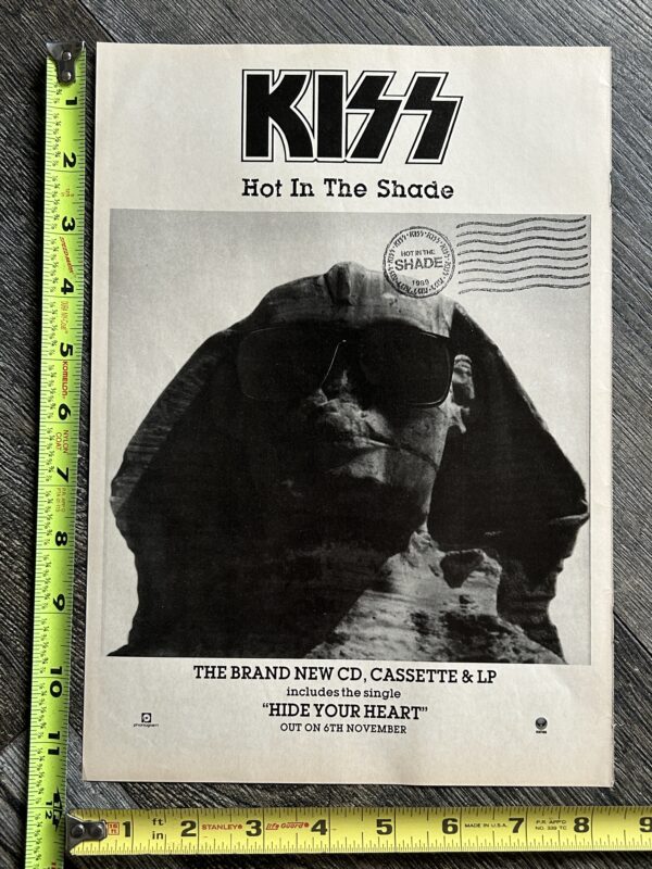 KISS Ad Advert Hot In The Shade Vinyl CD Tape Hide Your Heart UK Vintage Kiss