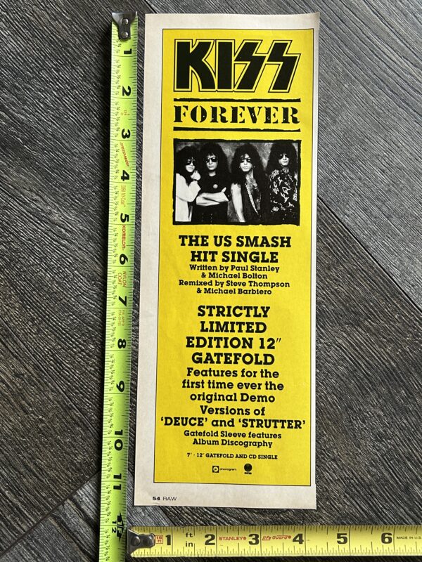 KISS Ad Advert Hot In The Shade Forever Vinyl 12" Gatefold UK Vintage Kiss A