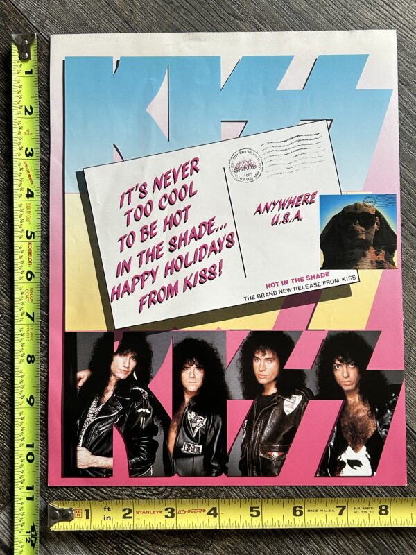 KISS Ad Advert Hot In The Shade Album Happy Holidays USA 1989 Vintage Kiss