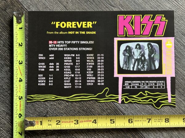 KISS Ad Advert Hot In The Shade Forever Single Radio Airplay USA Vintage Kiss A