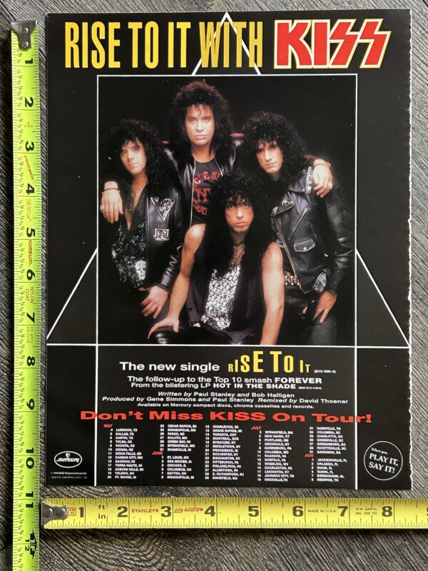 KISS Ad Advert Hot In The Shade Rise To It Single Concert Tour USA Vintage Kiss