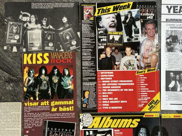 KISS Ad Advert Clippings Greatest Kiss CD Cassette 12pc Lot Vintage Kiss Aucoin - Image 7