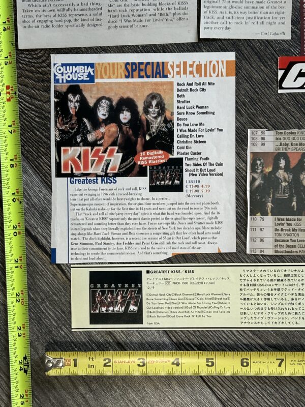 KISS Ad Advert Clippings Greatest Kiss CD Cassette 12pc Lot Vintage Kiss Aucoin - Image 5