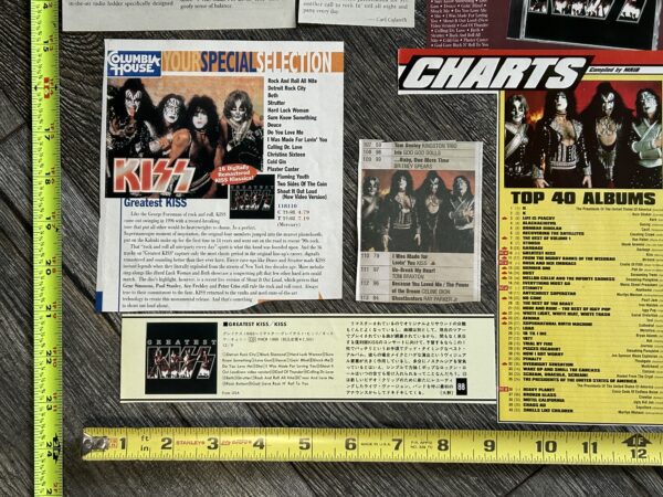 KISS Ad Advert Clippings Greatest Kiss CD Cassette 12pc Lot Vintage Kiss Aucoin - Image 3