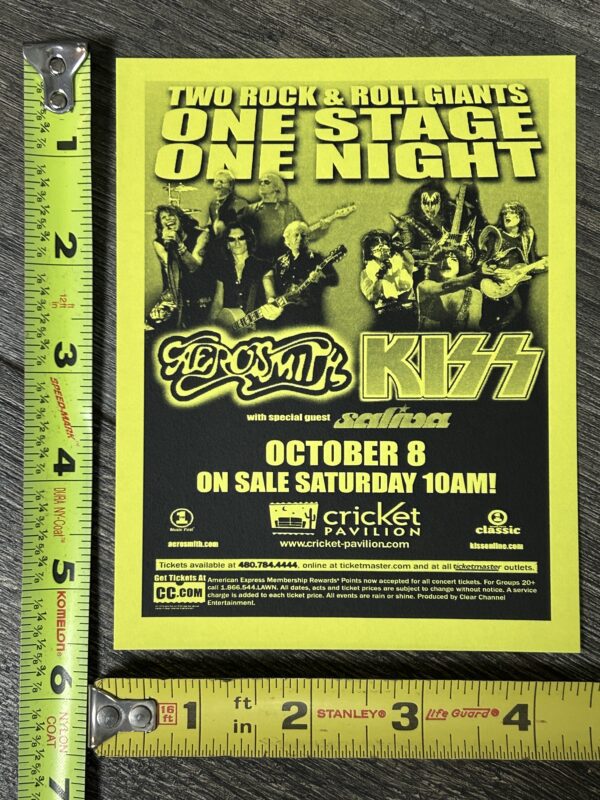 KISS Aerosmith Concert Ad Advert Flyer Handbill 2003 Phoenix AZ Vintage Kiss