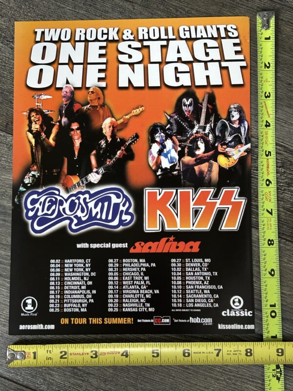 KISS Aerosmith Concert Ad Advert Tour Dates August to October 2003 Vintage Kiss