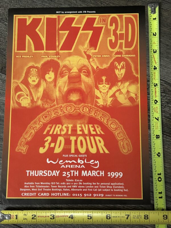 KISS Concert Ad Advert Psycho Circus Tour Wembley UK England 1999 Vintage Kiss