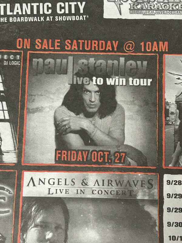 KISS Concert Ad Advert PAUL STANLEY Live To Win Tour 2006 Atlantic City NJ