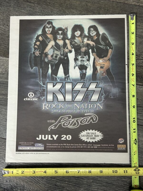 KISS Poison Concert Ad Advert Rock The Nation Tour 2004 PNC NJ Vintage Kiss