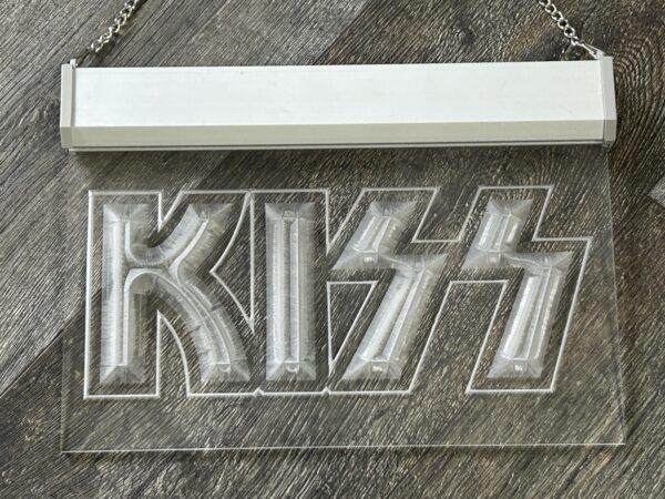 KISS Logo Clear Display Sign Acrylic Plastic Bar Office Museum Room Vintage Kiss - Image 2