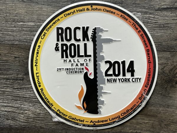 KISS Rock & Roll Hall Of Fame 2014 New York City Sign 12" Official Vintage Kiss