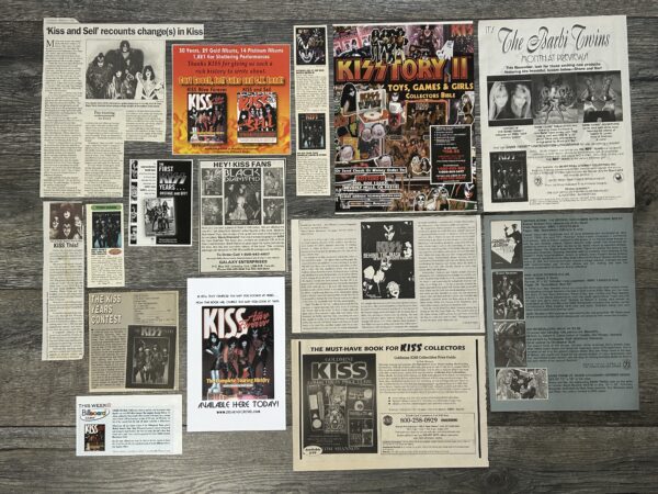 KISS Ad Advert Clippings Book 15pc Lot Alive Forever Vintage Kiss Aucoin Era