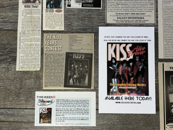 KISS Ad Advert Clippings Book 15pc Lot Alive Forever Vintage Kiss Aucoin Era - Image 2