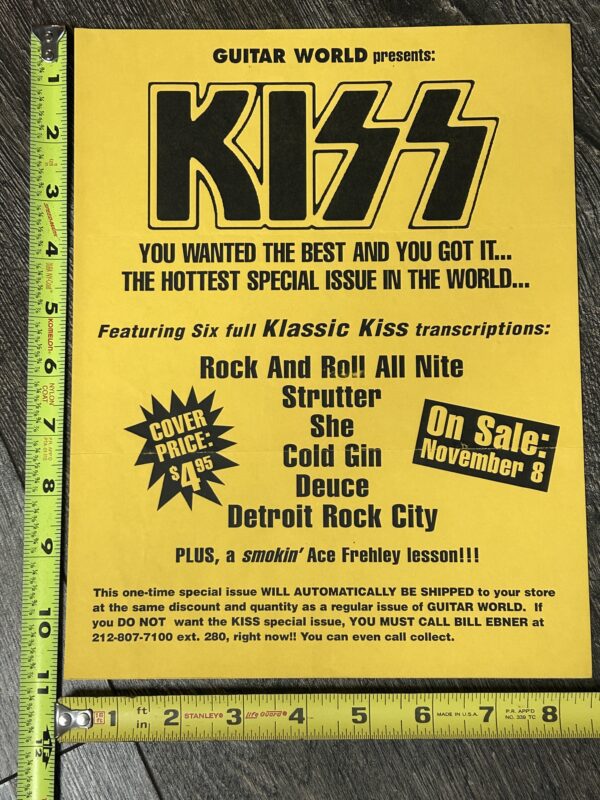 KISS Ad Advert Flyer Guitar World Magazine Kiss Special Issue Vintage Kiss