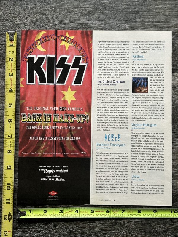 KISS Ad Advert Psycho Circus Album Tour Teaser Sam Goody Musicland Vintage Kiss