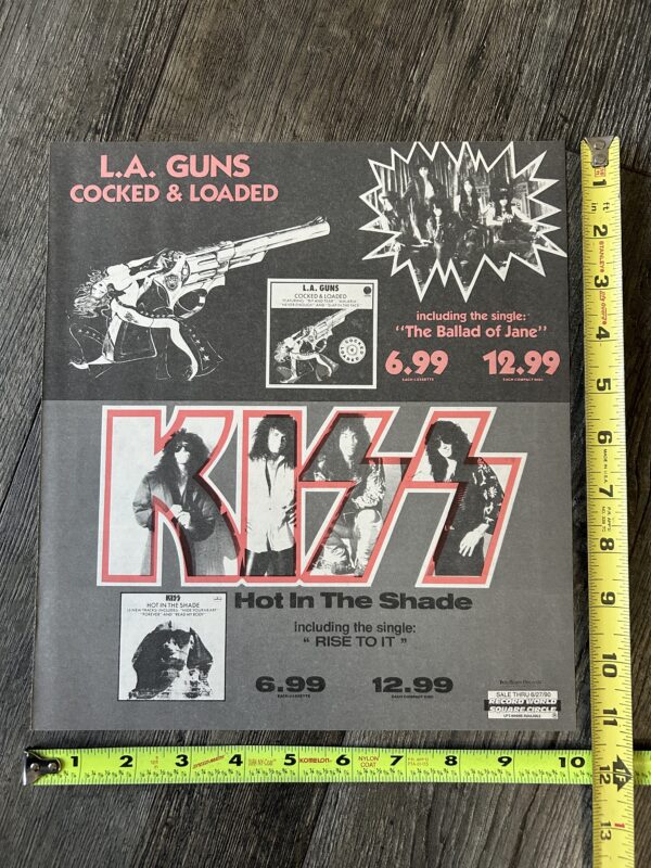 KISS Ad Advert Hot In The Shade Rise To It CD Cassette 1990 Vintage Kiss Carr