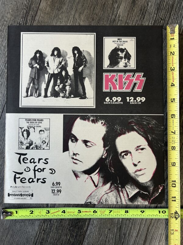 KISS Ad Advert Hot In The Shade Forever CD Cassette Tape 1990 Vintage Kiss Carr