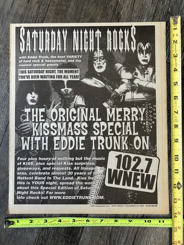 KISS Ad Advert Merry Kissmas Special 2000 Eddie Trunk Radio Show Vintage Kiss B