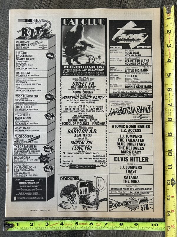 KISS Concert Ad Advert ACE FREHLEY Trouble Walkin 1990 Ritz NYC Vintage Ki