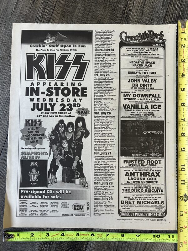 KISS Ad Advert Symphony Alive IV Kiss In Store Best Buy NYC 2003 Vintage Kiss