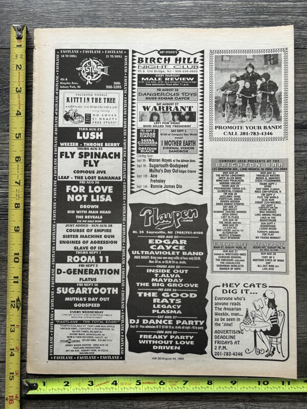 KISS Concert Ad Advert ACE FREHLEY Sept 10 1994 Birch Hill NJ Vintage Kiss B - Image 2