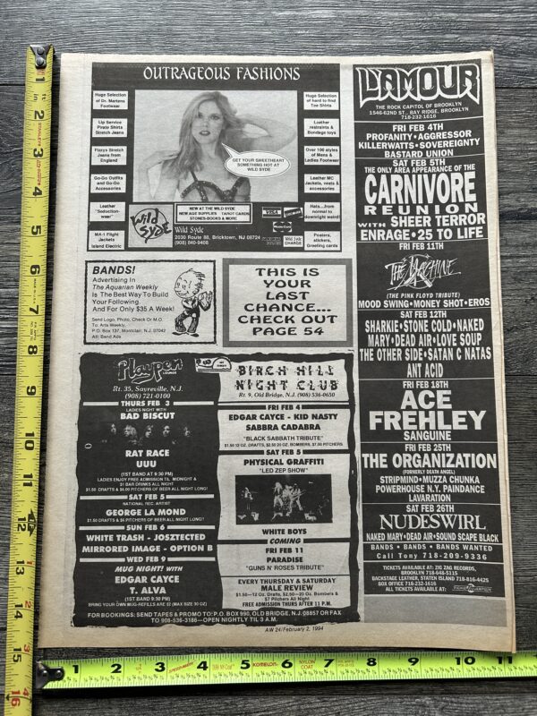 KISS Concert Ad Advert ACE FREHLEY Tour Feb 18 1994 L'Amour NY Vintage Kiss - Image 2