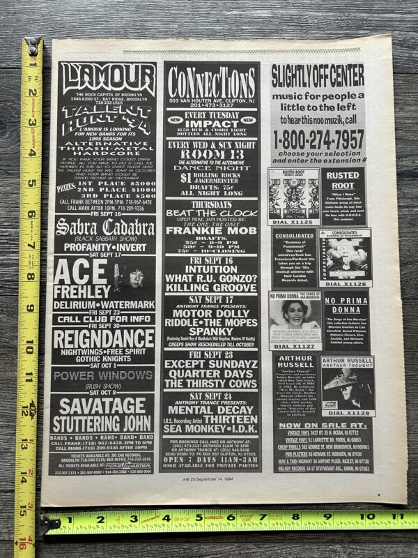 KISS Concert Ad Advert ACE FREHLEY Tour Sept 17 1994 L'Amour NY Vintage Kiss D - Image 2