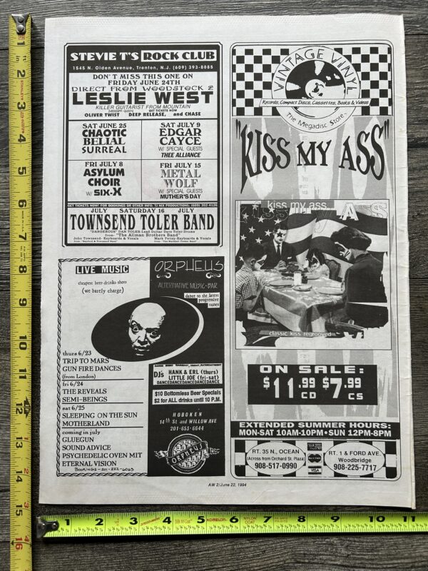 KISS Ad Advert Kiss My Ass LP CD Cassette 1994 Vintage Vinyl NJ Vintage Kiss