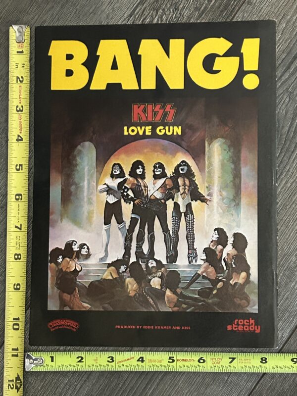 KISS Ad Advert Love Gun BANG Vinyl Cassette 8-Track 1977 Vintage Kiss Aucoin